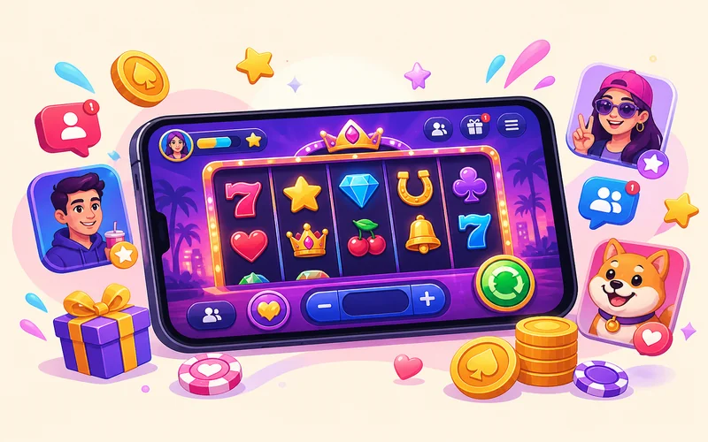 Cartoon modern mobile casino gaming